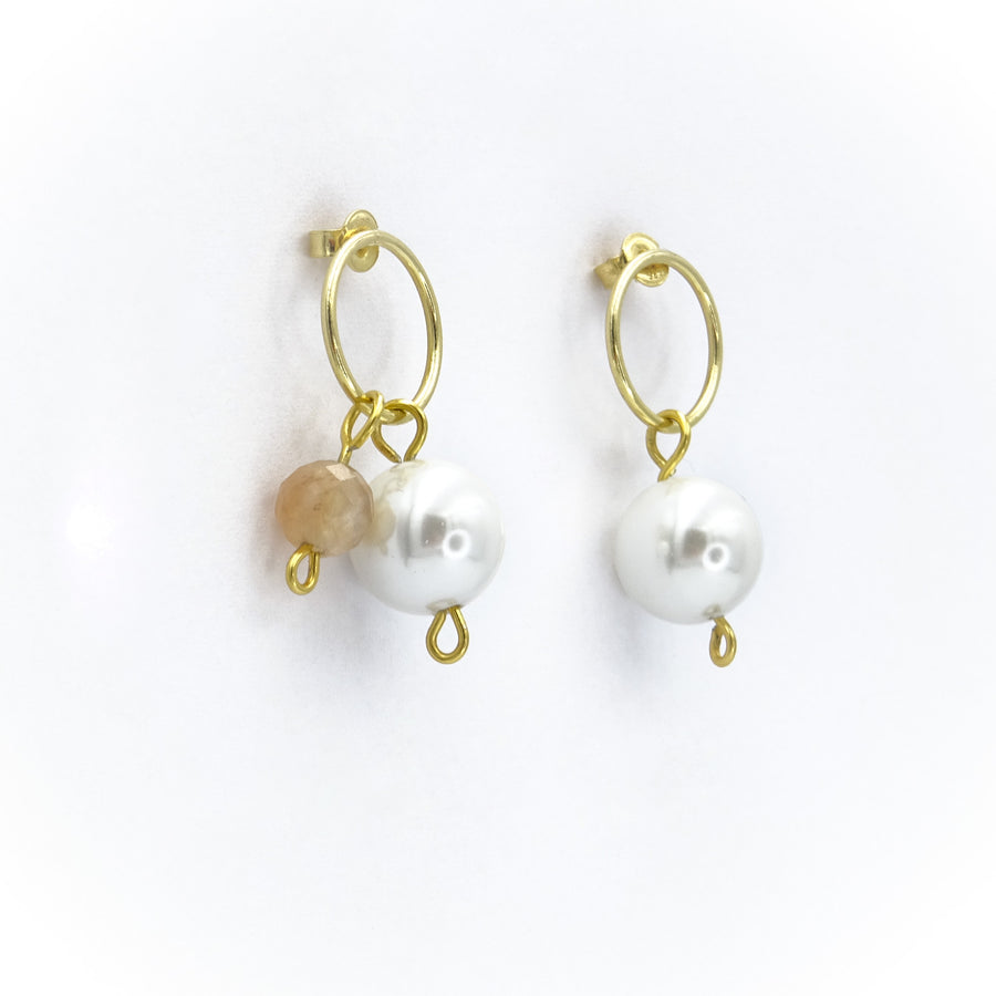 White honey earings